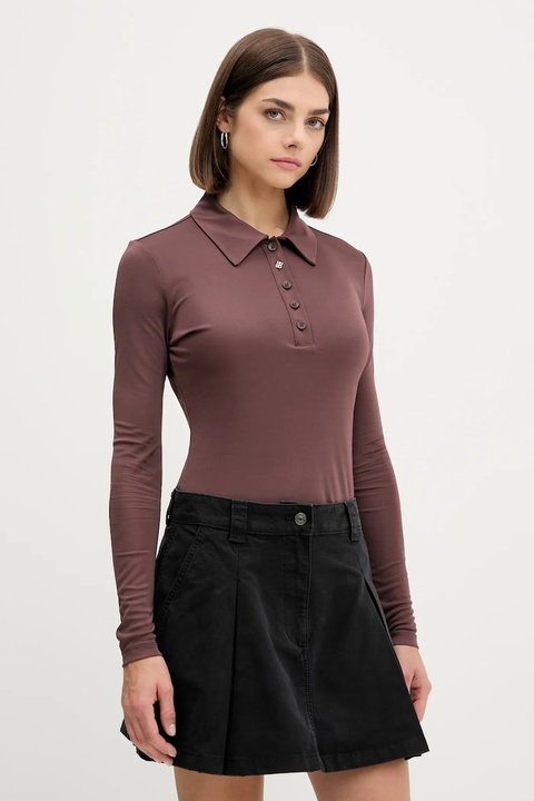 HUGO longsleeve kolor brązowy 50543100 - zdjęcie produktu nr 1