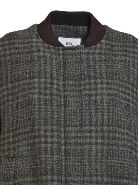 SOLOTRE check-pattern bomber coat - Grey - zdjęcie produktu nr 2