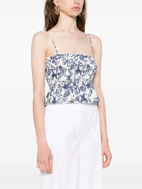Maje graphic-print smocked top - White - zdjęcie produktu nr 2