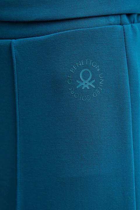United Colors of Benetton spodnie dresowe damskie kolor turkusowy gładkie 3Y2F3F04K - zdjęcie produktu nr 2