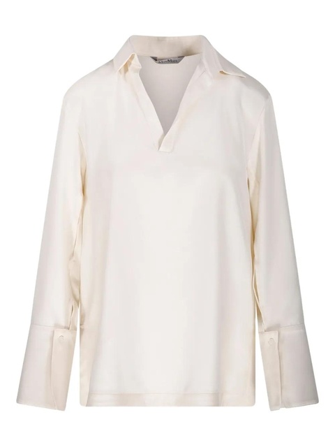 Max Mara V-neck blouse - 005 BIANCO AVORIO - zdjęcie produktu nr 1