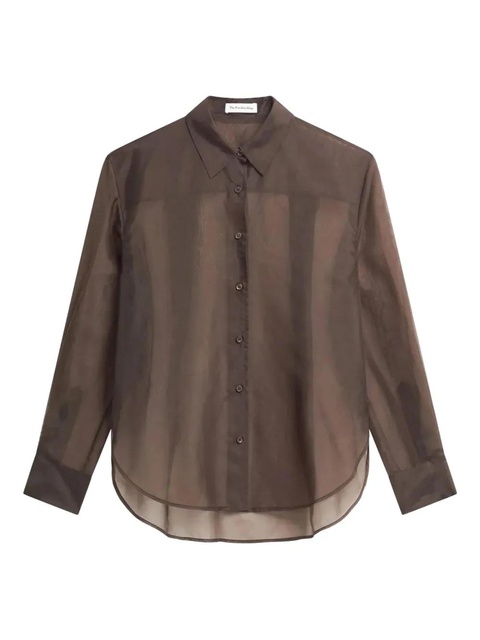 The Frankie Shop Peri sheer shirt - Brown - zdjęcie produktu nr 1
