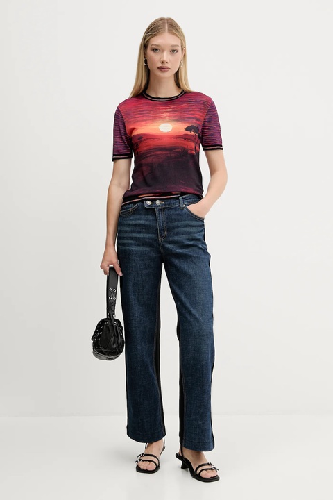 Desigual t-shirt AFRICA damski kolor pomarańczowy 25WWTF05 - zdjęcie produktu nr 1
