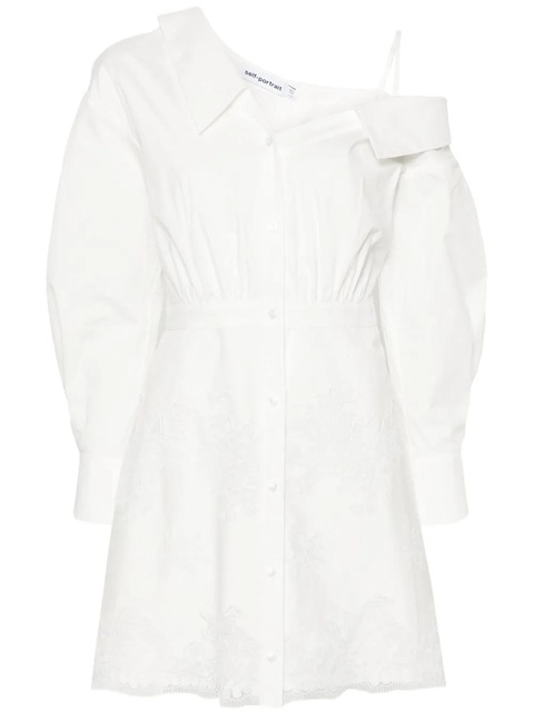Self-Portrait lace-appliqué cotton minidress - White - zdjęcie produktu nr 1