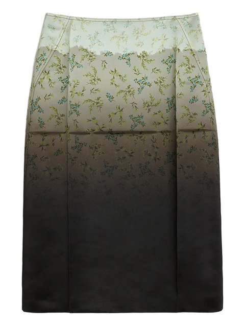 Jil Sander gradient floral-printed midi skirt - Green - zdjęcie produktu nr 1