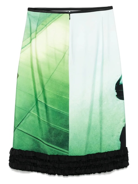 Jil Sander graphic-print midi skirt - Green - zdjęcie produktu nr 2