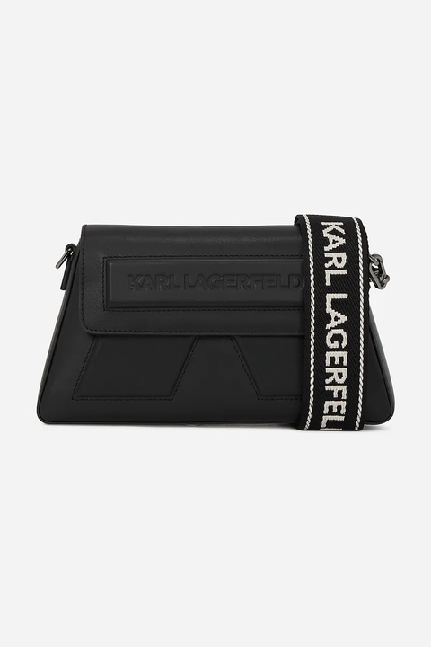Karl Lagerfeld torebka skórzana kolor czarny A2W30198 - zdjęcie produktu nr 1