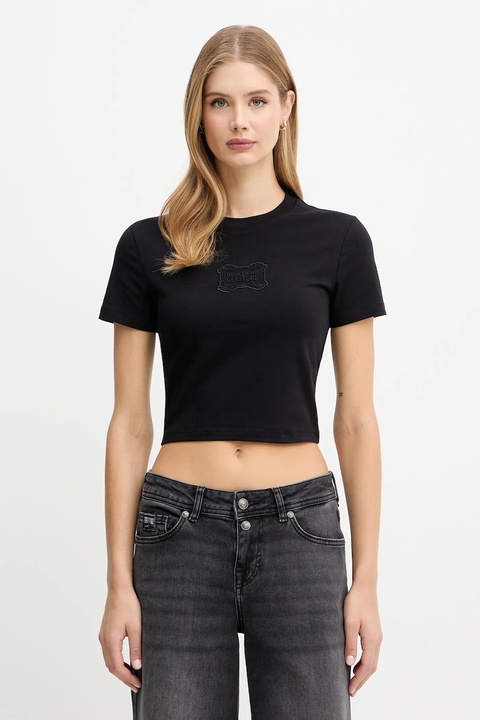 Versace Jeans Couture t-shirt damski kolor czarny 79HAHC01 CJ02C - zdjęcie produktu nr 1