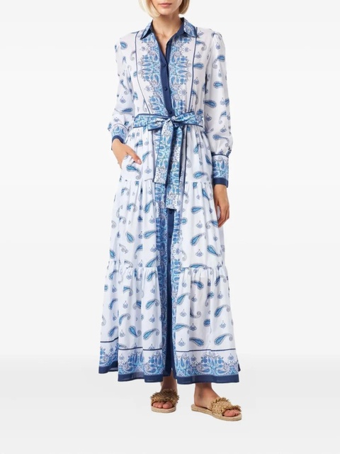 MC2 Saint Barth paisley-print belted dress - White - zdjęcie produktu nr 1