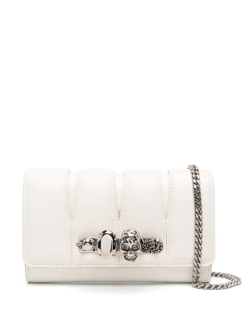 Alexander McQueen The Slash leather clutch bag - White - zdjęcie produktu nr 1