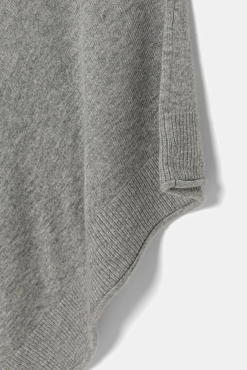 United Colors of Benetton poncho z domieszką wełny kolor szary 1235DU01A - zdjęcie produktu nr 2