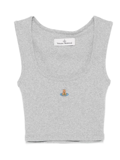 Vivienne Westwood Orb embroidery sleeveless tank top - Grey - zdjęcie produktu nr 1