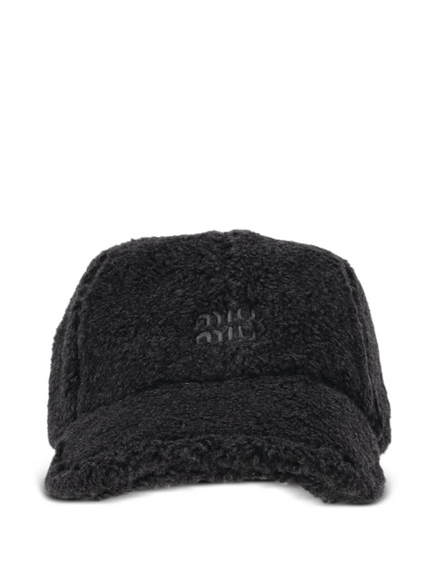 Miu Miu fleece baseball cap - Black - zdjęcie produktu nr 1