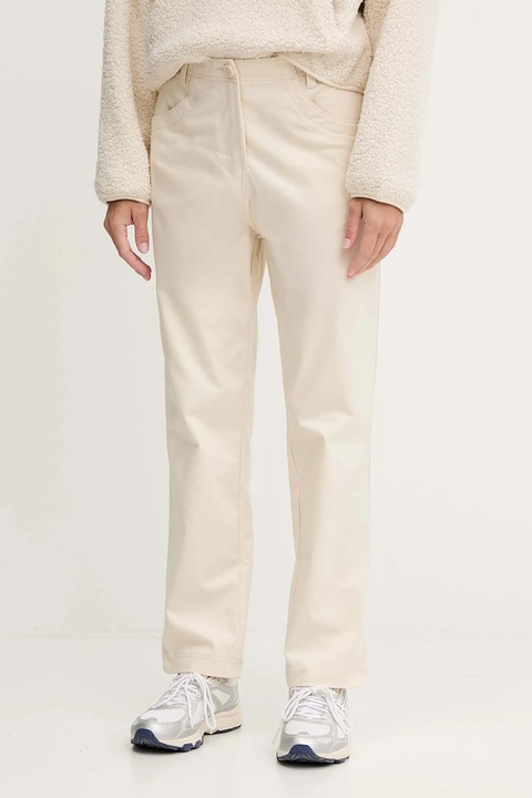 Napapijri spodnie M-Isarco damskie kolor beżowy proste high waist NP0A88XWN1J1 - zdjęcie produktu nr 1