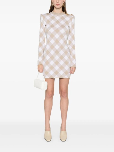 Balmain checked mini dress - Brown - zdjęcie produktu nr 2