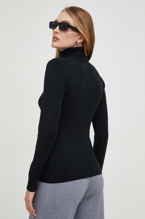 Answear Lab sweter z kaszmirem kolor czarny lekki z golfem - zdjęcie produktu nr 2