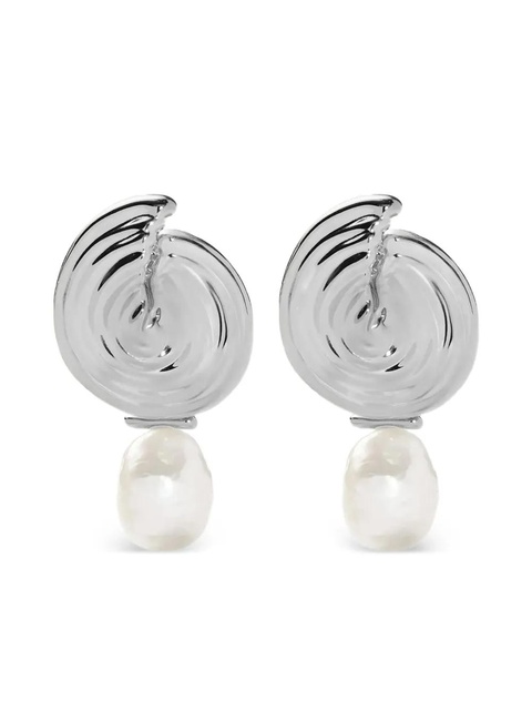 Missoma spiral-design detachable-pearl drop earrings - Silver - zdjęcie produktu nr 1