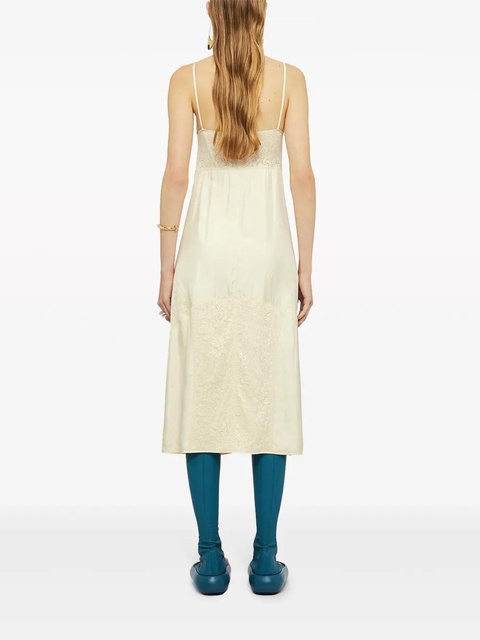 Jil Sander lace-embroidery square-neck midi dress - Neutrals - zdjęcie produktu nr 2