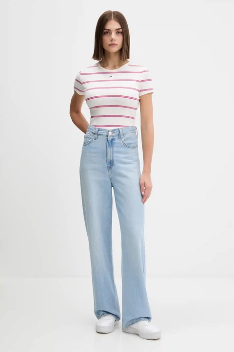 Tommy Jeans t-shirt damski kolor biały DW0DW17383 - zdjęcie produktu nr 1