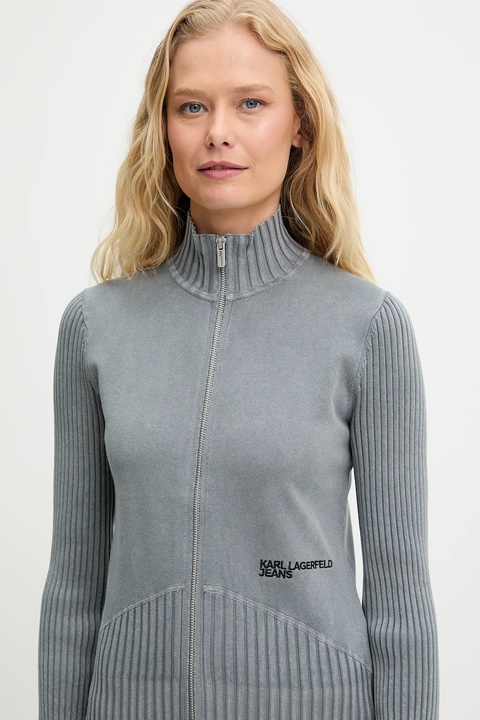 Karl Lagerfeld Jeans kardigan bawełniany damski kolor szary lekki A3W18010 - zdjęcie produktu nr 2