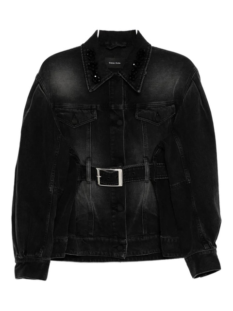 Simone Rocha embellished sculpted denim jacket - Black - zdjęcie produktu nr 1