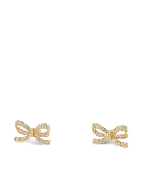 Self-Portrait crystal-bow earrings - Gold - zdjęcie produktu nr 2