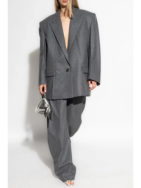 The Attico single-button wool-blend blazer - Grey - zdjęcie produktu nr 2