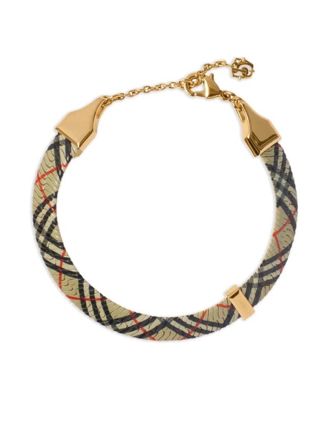 Burberry check-print lobster-clasp bracelet - Gold - zdjęcie produktu nr 1