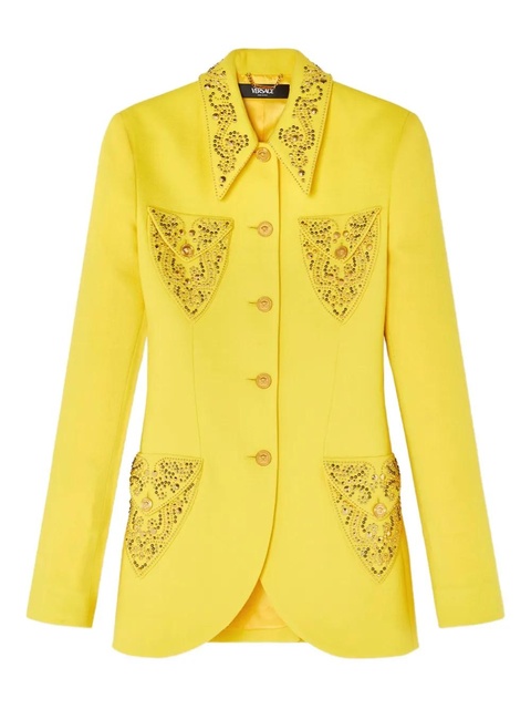 Versace crystal-embellished blazer - Yellow - zdjęcie produktu nr 1