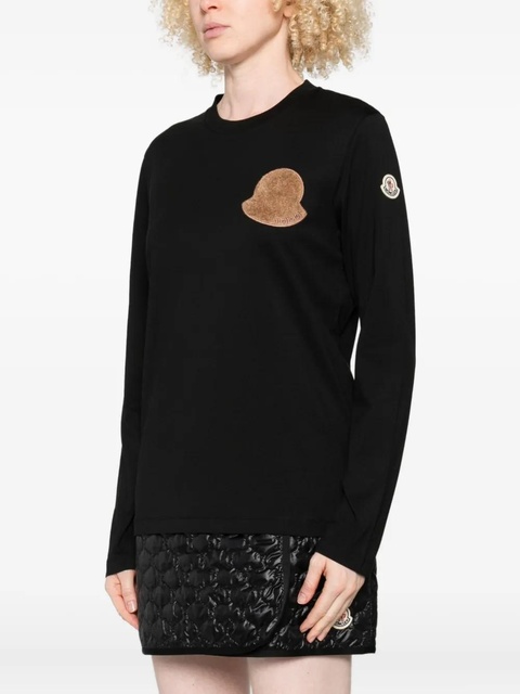 Moncler logo-patch long-sleeve top - Black - zdjęcie produktu nr 2