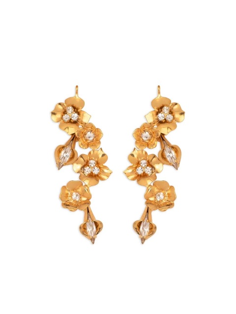 Jennifer Behr Vanora floral crystal earrings - Gold - zdjęcie produktu nr 1
