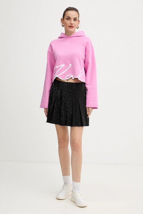 Karl Lagerfeld bluza damska kolor różowy z aplikacją A4W20039 - zdjęcie produktu nr 2
