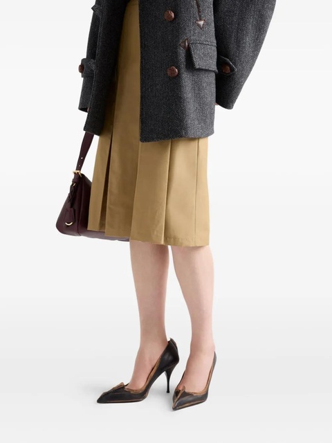 Prada box-pleat kick-pleat midi skirt - Neutrals - zdjęcie produktu nr 2