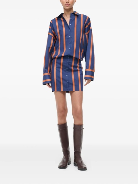 STAUD Cynthia stripe-pattern shirt mini dress - Blue - zdjęcie produktu nr 2