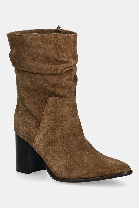 Medicine botki damskie kolor brązowy na słupku - zdjęcie produktu nr 1