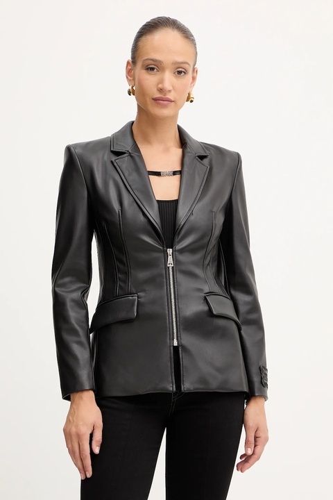Versace Jeans Couture marynarka kolor czarny jednorzędowa gładka 79HAQ703 J0195 - zdjęcie produktu nr 1