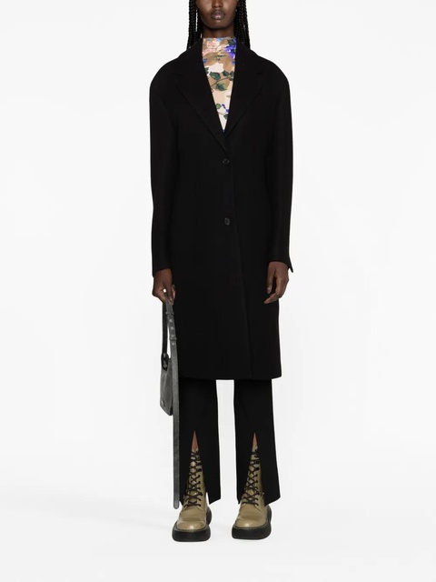 Off-White logo-embroidered single-breasted coat - Black - zdjęcie produktu nr 2