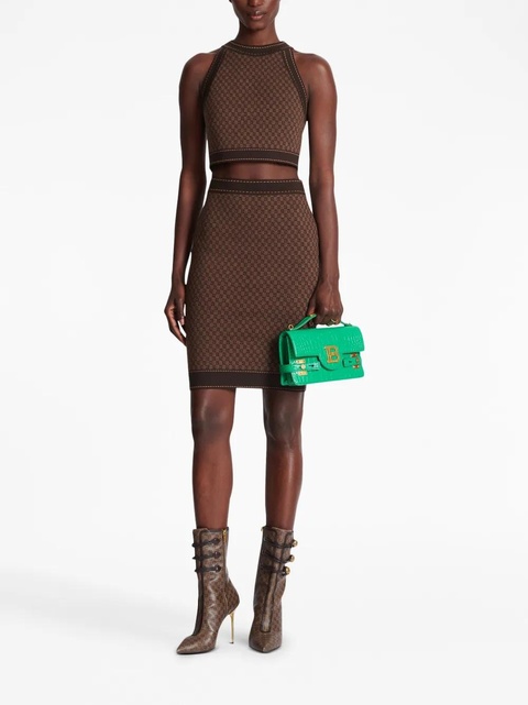 Balmain monogram-jacquard skirt - Brown - zdjęcie produktu nr 2