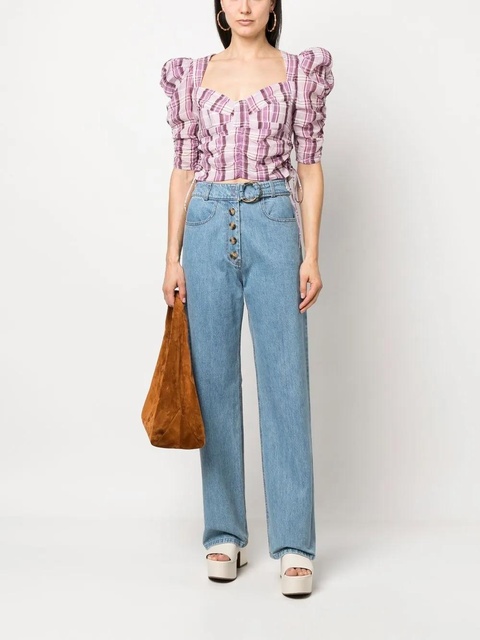 MARANT ÉTOILE checked printed top - Purple - zdjęcie produktu nr 2