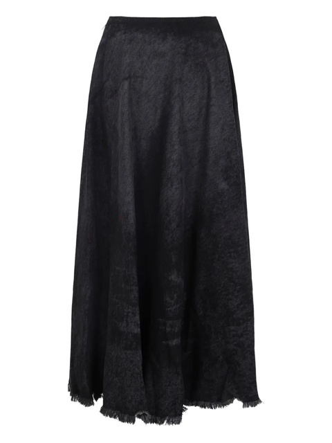 Diesel frayed-hem a-line skirt - Black - zdjęcie produktu nr 1