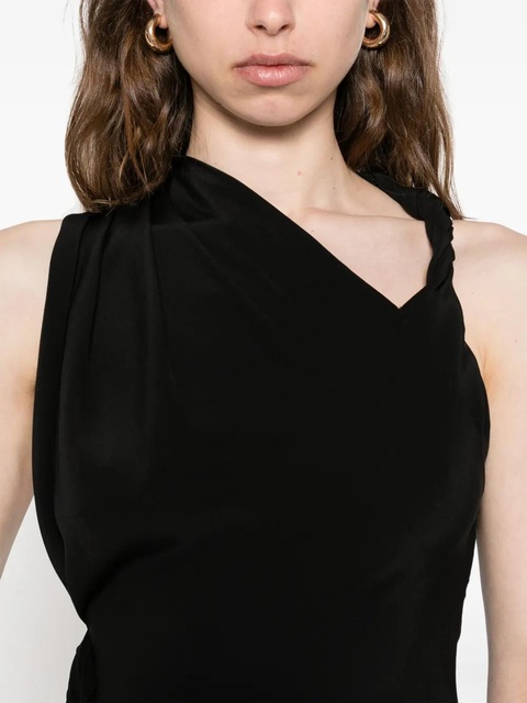 Victoria Beckham asymmetric silk dress - Black - zdjęcie produktu nr 2