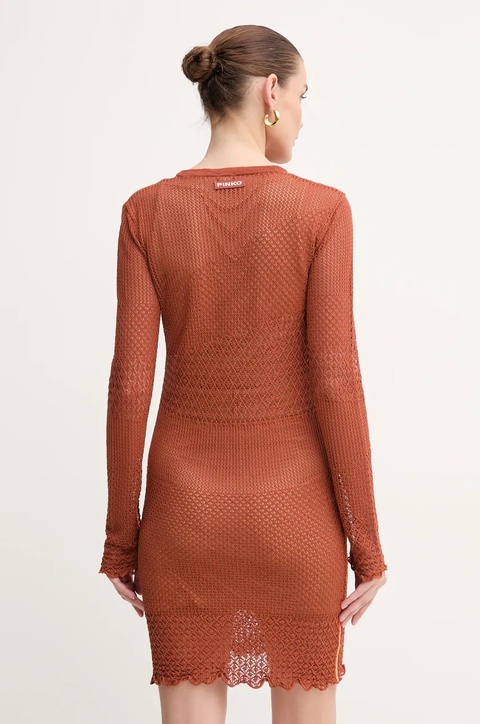 Pinko sukienka kolor pomarańczowy mini dopasowana 104891 A2EB - zdjęcie produktu nr 2