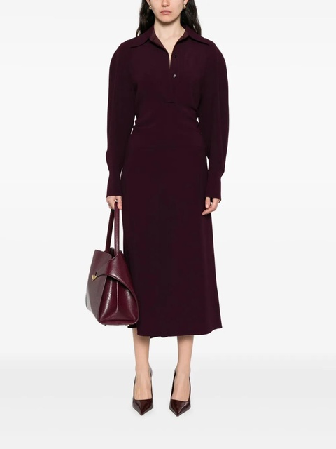 Victoria Beckham puff-sleeve midi dress - Purple - zdjęcie produktu nr 2