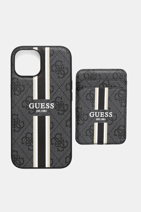 Guess etui na telefon iPhone 15 kolor czarny GUBPHCP15SP4RPSK - zdjęcie produktu nr 1