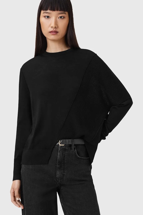AllSaints sweter wełniany ISLA damski kolor czarny lekki W004KD - zdjęcie produktu nr 1