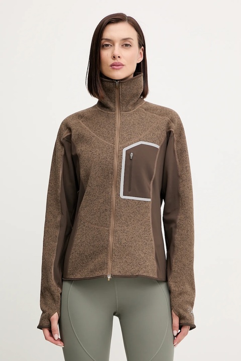 adidas by Stella McCartney bluza treningowa Climawam Running damska kolor zielony wzorzysta JM6049 - zdjęcie produktu nr 1
