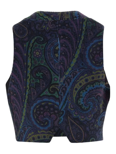 ETRO paisley-print corduroy vest - Blue - zdjęcie produktu nr 2