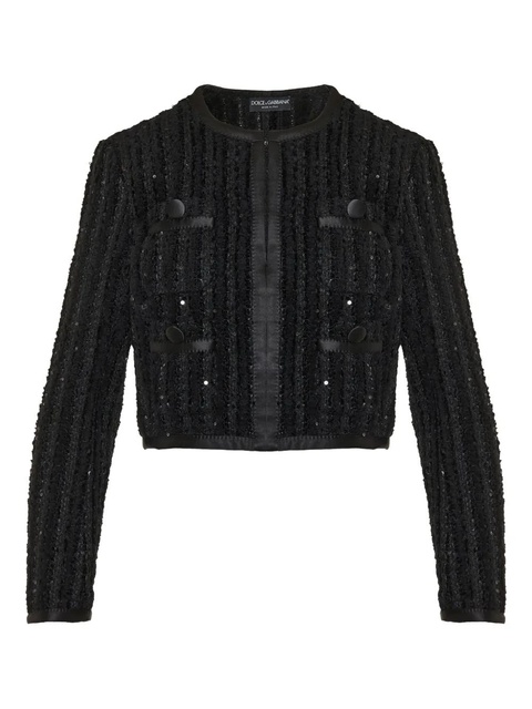 Dolce & Gabbana sequin-embellished tweed jacket - Black - zdjęcie produktu nr 1