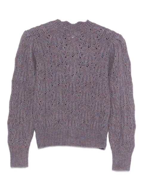 MARANT ÉTOILE puff-sleeve open-knit sweater - Purple - zdjęcie produktu nr 2