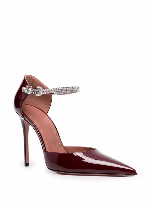 Amina Muaddi Ursina 95mm crystal-embellished pumps - Red - zdjęcie produktu nr 1